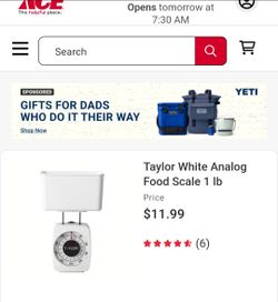 Taylor White Analog Food Scale 1 lb