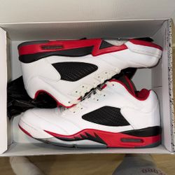 Air Jordan 5 Retro Low White/Fire Red-Black