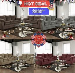 4th July offer. 100% leather sofa and love seat. Financing and delivery available