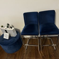 Velvet Blue Chairs 