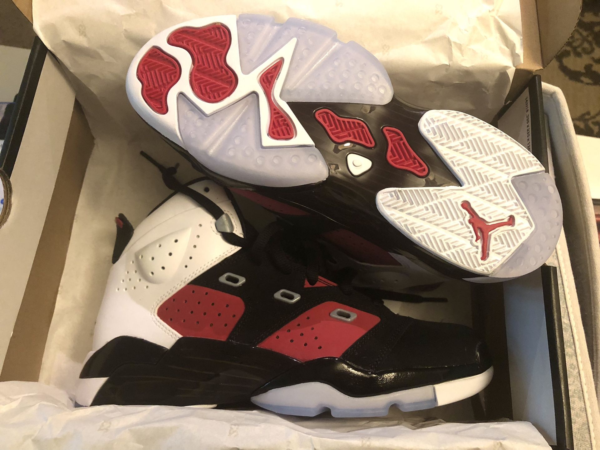 Jordans 6 17 23 (GS) Black & White Carmine Size 7 Y Fresh New Kicks