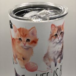 Cat Lovers Tumbler Cat Coffee Cup Kitty Thermos New In Box 