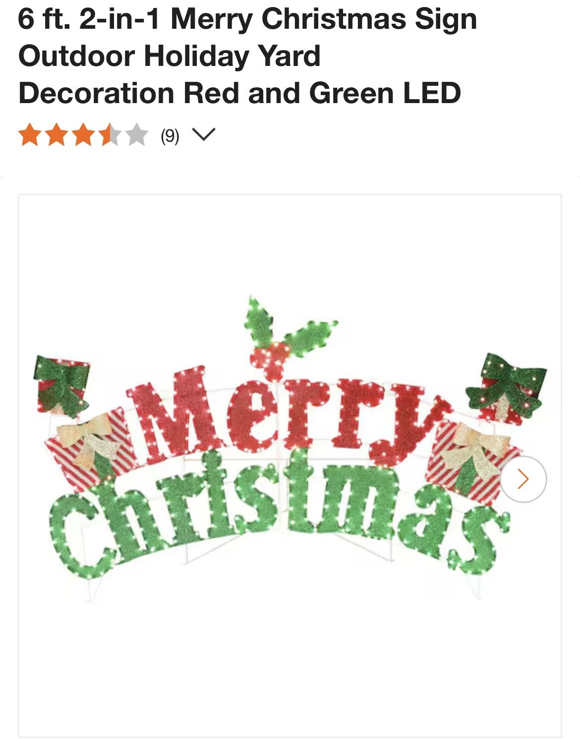 6 ft. 2-in-1 Merry Christmas Sign Outdoor Holiday Yard Decoration Red and Green LED