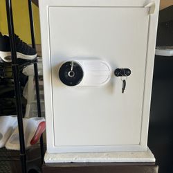 TIGERKING Large Biometric Safe Fingerprint Security Safe Box for Home, Hotel, Office - White  【Built-in LED Light】: The inner Led light pro
