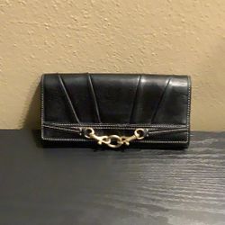 Coach Large Black Leather Wallet 