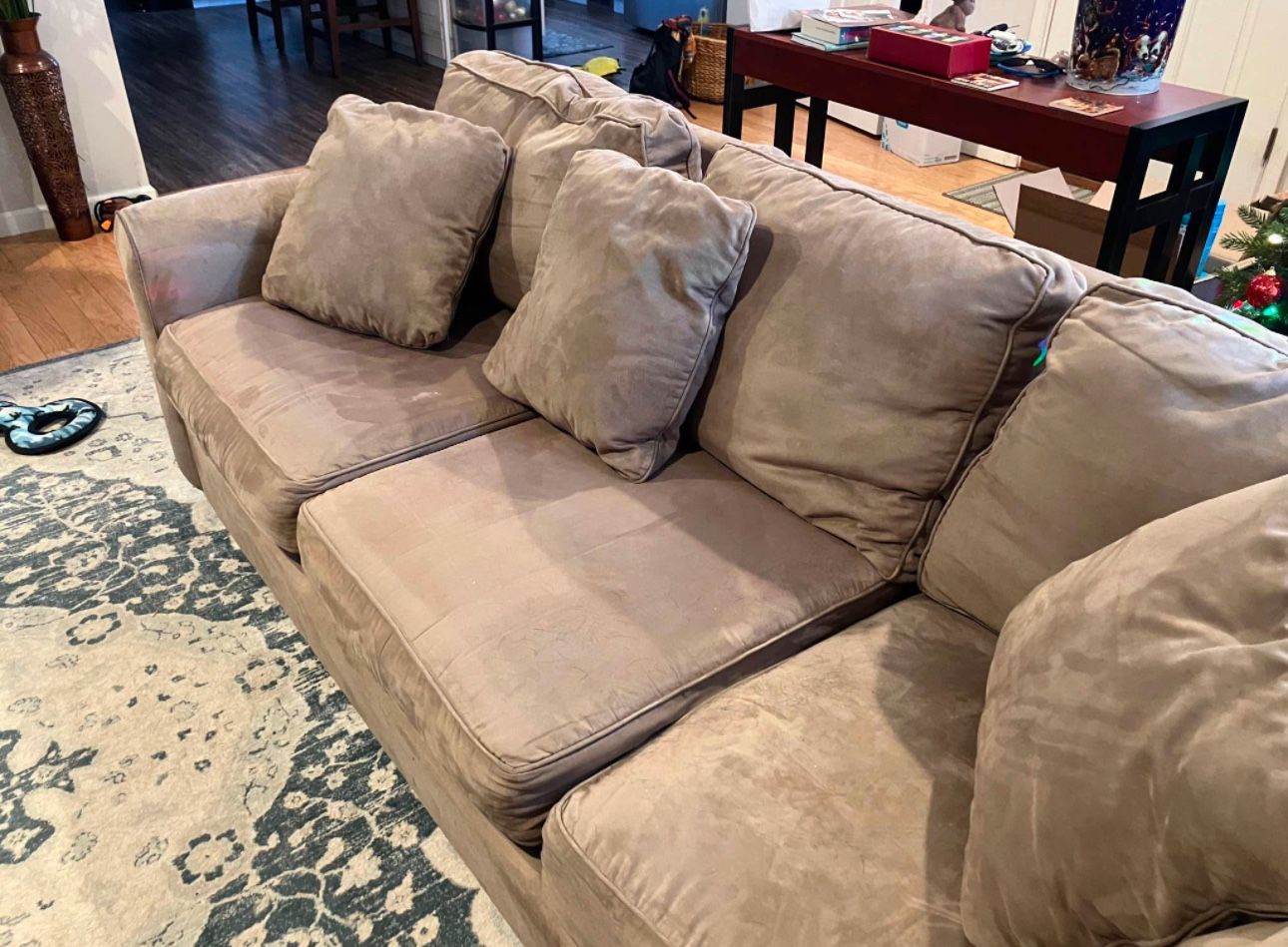 Soft Grey Couch/sofa With Pillows