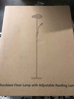 Torchiere Floor Lamp with Adjustable Reading Lamp