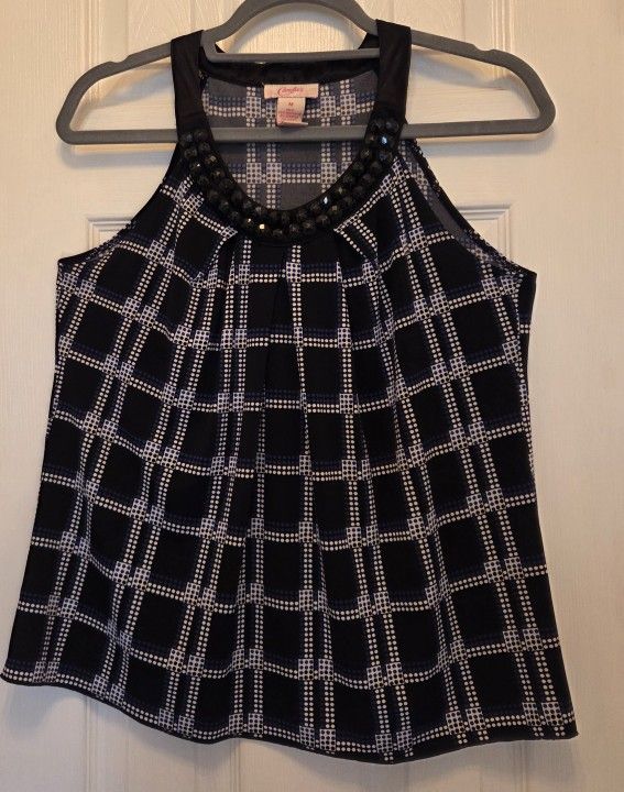 Womens Candie's Brand Halter Top With Beading Detail At Neckline - Size Medium