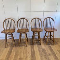 Amish Made Wooden Swivel Counter Stools Chairs
