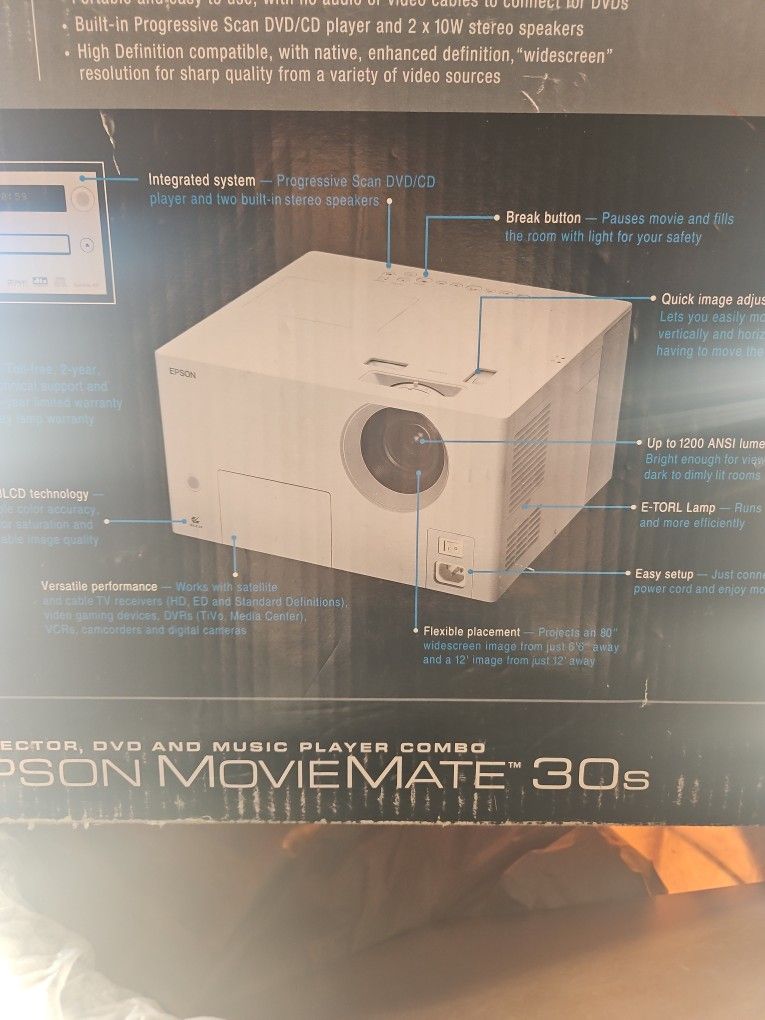 Epson DVD Projector (NOT BLU-RAY)