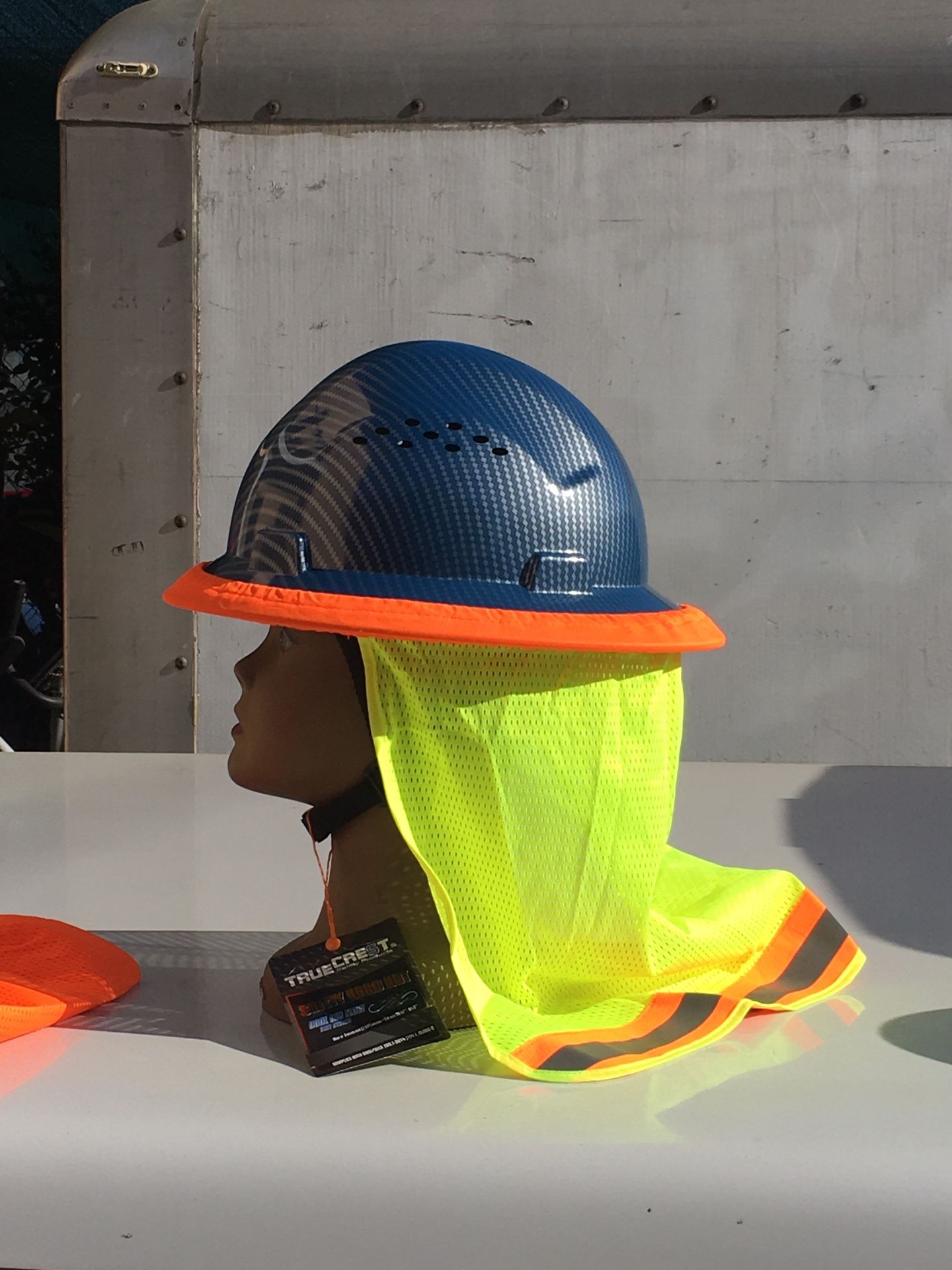 Fiberglass Safety Hard Hat with Neck Shield bundle