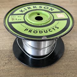 Vintage Kirkson Solder Wire Spool 20lb Made USA 1/16” Diameter Industrial Solder