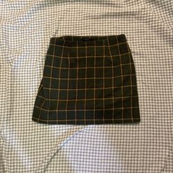 Forever 21 Green and Yellow Plaid Mini Skirt