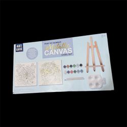 Art luxe Paint By Numbers Two Piece Metallic Canvas With Easel Set Artist Gift