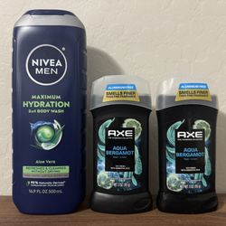 Nivea Body Wash Axe Fine Deodorant Bundle