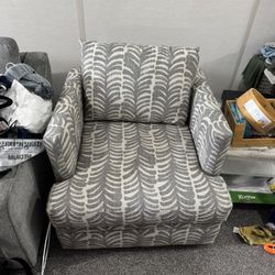 Patterned Swivel Arm Chair. New. 