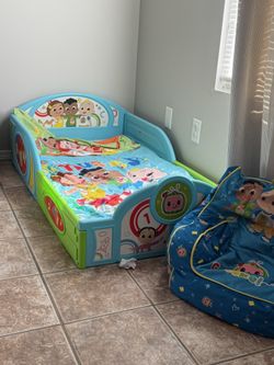 Coco Melon Bed Bean Bag Chair And Toy Organizer 