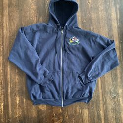 Disney World American Originals Mickey and Friends Full-Zip Hoodie Navy Size XL