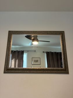 Large Wall Mirror with Ornate silver  Frame