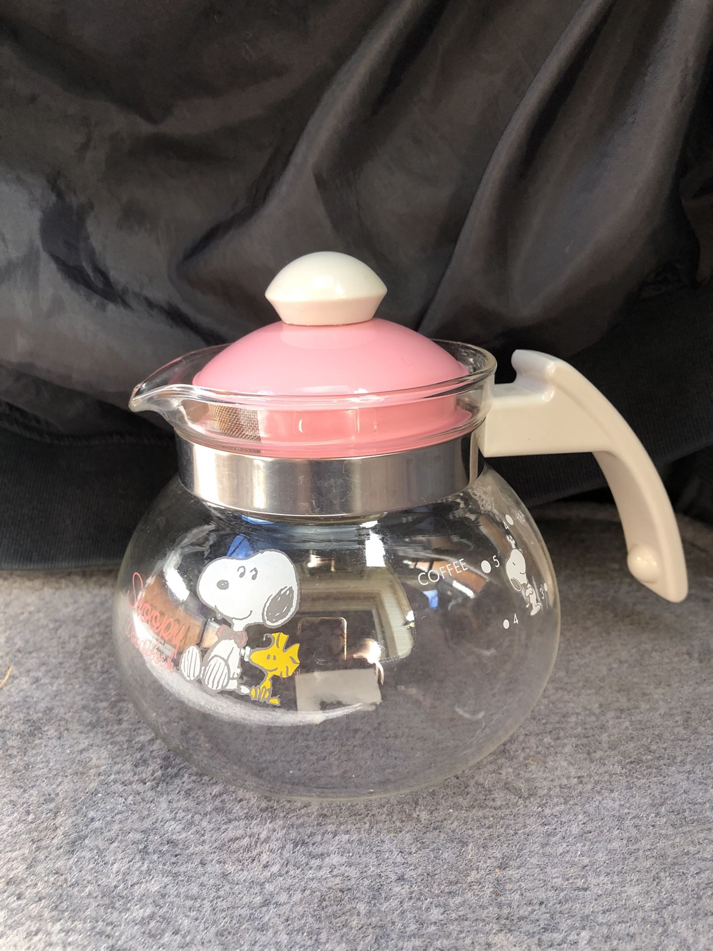 RARE VTG NEW JAPAN IWAKI PYREX PEANUTS SNOOPY COFEE TEA POT