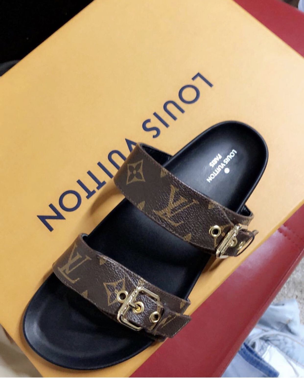 LV Louis Vuitton Bom Dia Flat Comfort Mule Sandals for Sale in City Of  Industry, CA - OfferUp