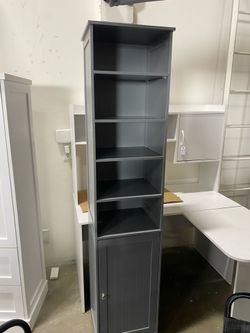New Assembled Bathroom Slim Narrow Storage Tower 72" H with Adjustable Shelves & Cupboard