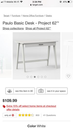 Paulo Basic Desk White For Sale In Tacoma Wa Offerup