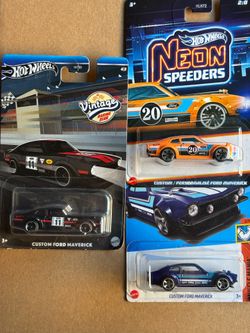 Hot Wheels Ford Maverick 3 pack Black with red stripes and racing number 11