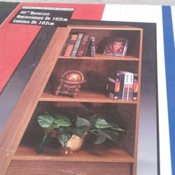 NEW 3-Shelf Bookshelf / Bookcase / Storage (22.5”x 9.75”x 40”H) with 2 Adjustable Shelves (21"x 9.75") - Made in USA -  Just Assembled & Never Used
