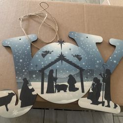 Joy Night Wooden Sign