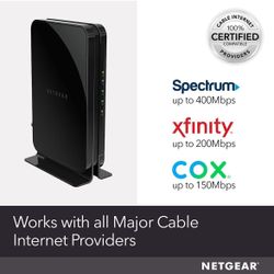 NETGEAR Cable Modem CM500 - Compatible with All Cable Providers Including Xfinity by Comcast, Spectrum, Cox | for Cable Plans Up to 400Mbps | DOCSIS 3