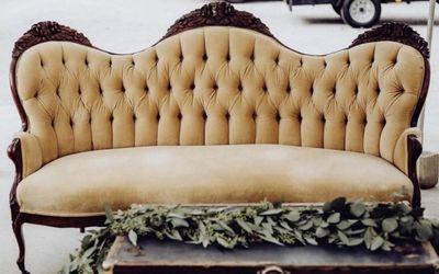 Vintage Suede Victorian Couch