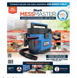 Shark MESSMASTER VACUUM THE UN-VACUUMABLE-WET AND DRY