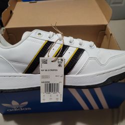 Adidas NY 90 STRIPES Size 8 1/2 US Men's White Black Yellow Style Code H03096