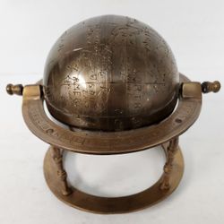 Islamic Persian Arabic Celestial Globe Solid Brass Handmade Rare Antique