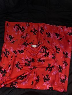 Red midi dress