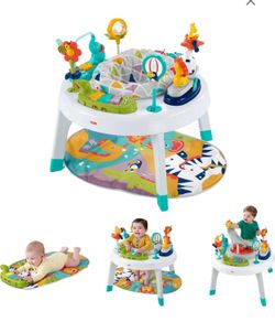 Baby activity center, table,  chair,  and mat