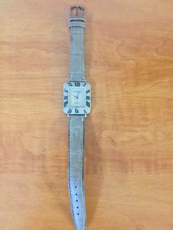 Watch with leather band