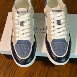 KURT GEIGER/LONDON/SIZE 9/LEATHER DENIM SNEAKERS 