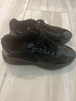 Prada Black Patent Leather Sneakers - Men’s Size 8 - Worn Once / Pristine