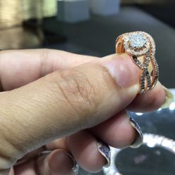 10k Rose Gold Diamond Bridal Set With Big Diamond 0.50ct Diamond ..best Quality Diamond …💎💎💎💎