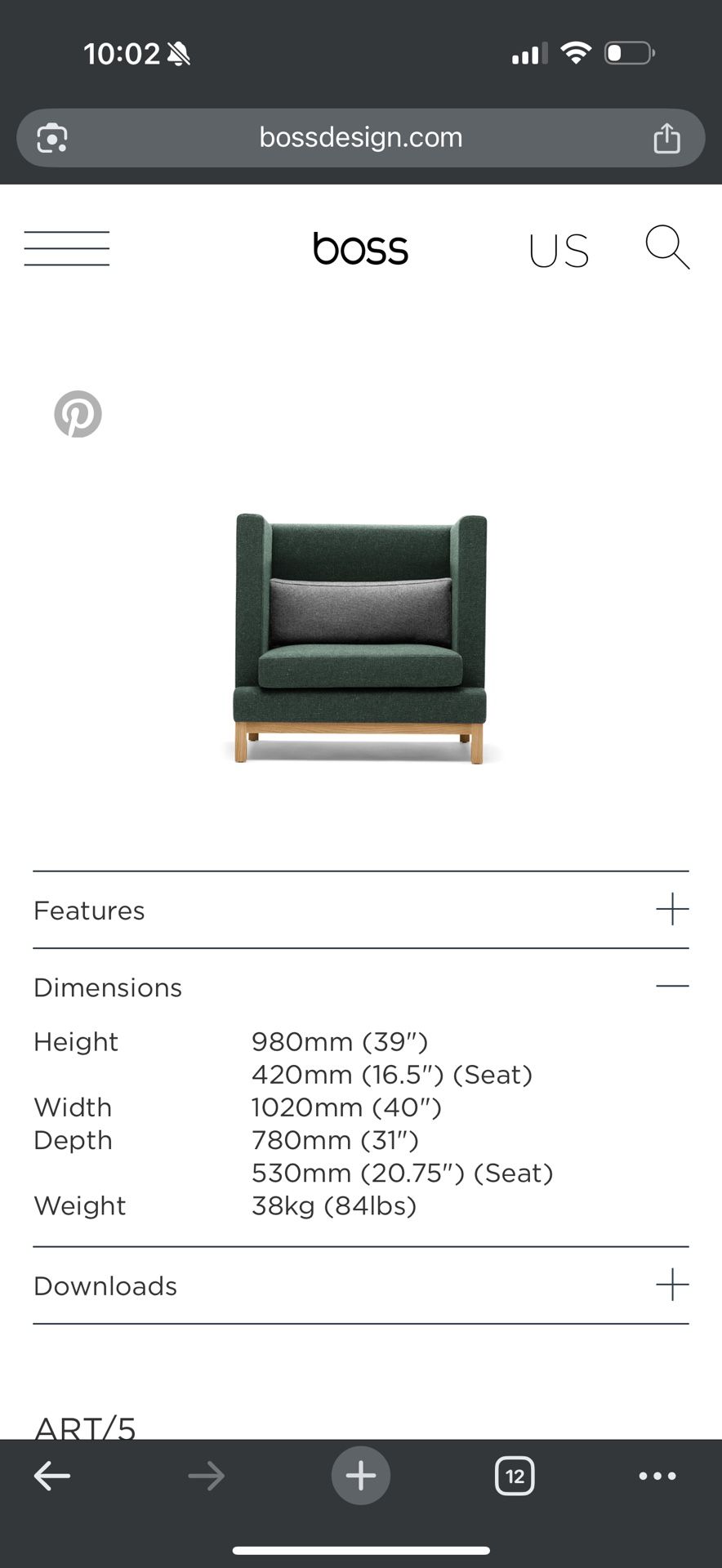 High Back Amchair/ sofa/ office chair. $300
