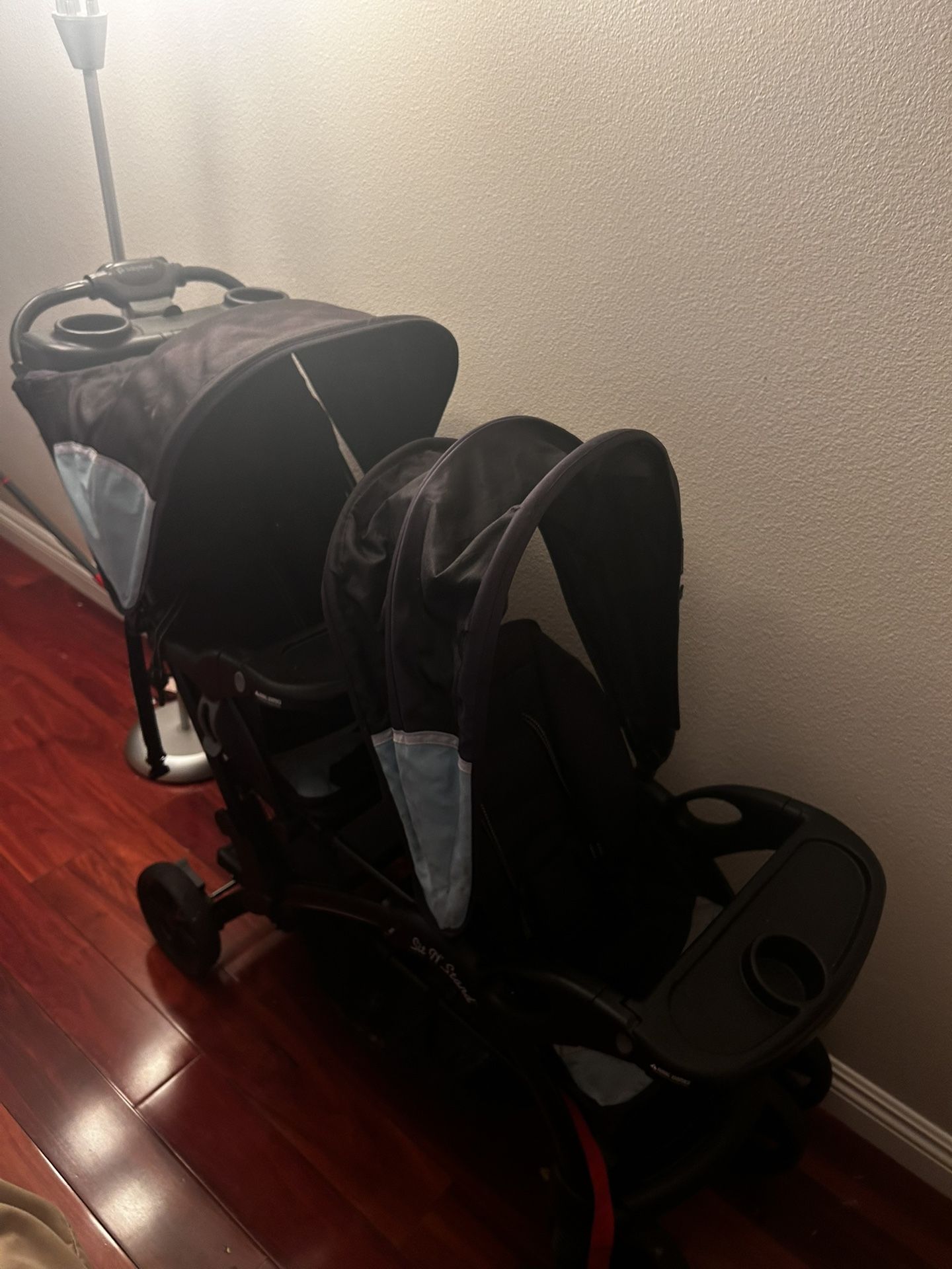 Double Stroller with a infant car seat