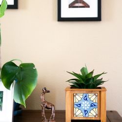 Petite Talavera Cedar Planter Box