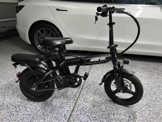 14 Inch E bike Brand New 18mph , 25 Mile Range , Front Light,48v 10ah Removable Battery 