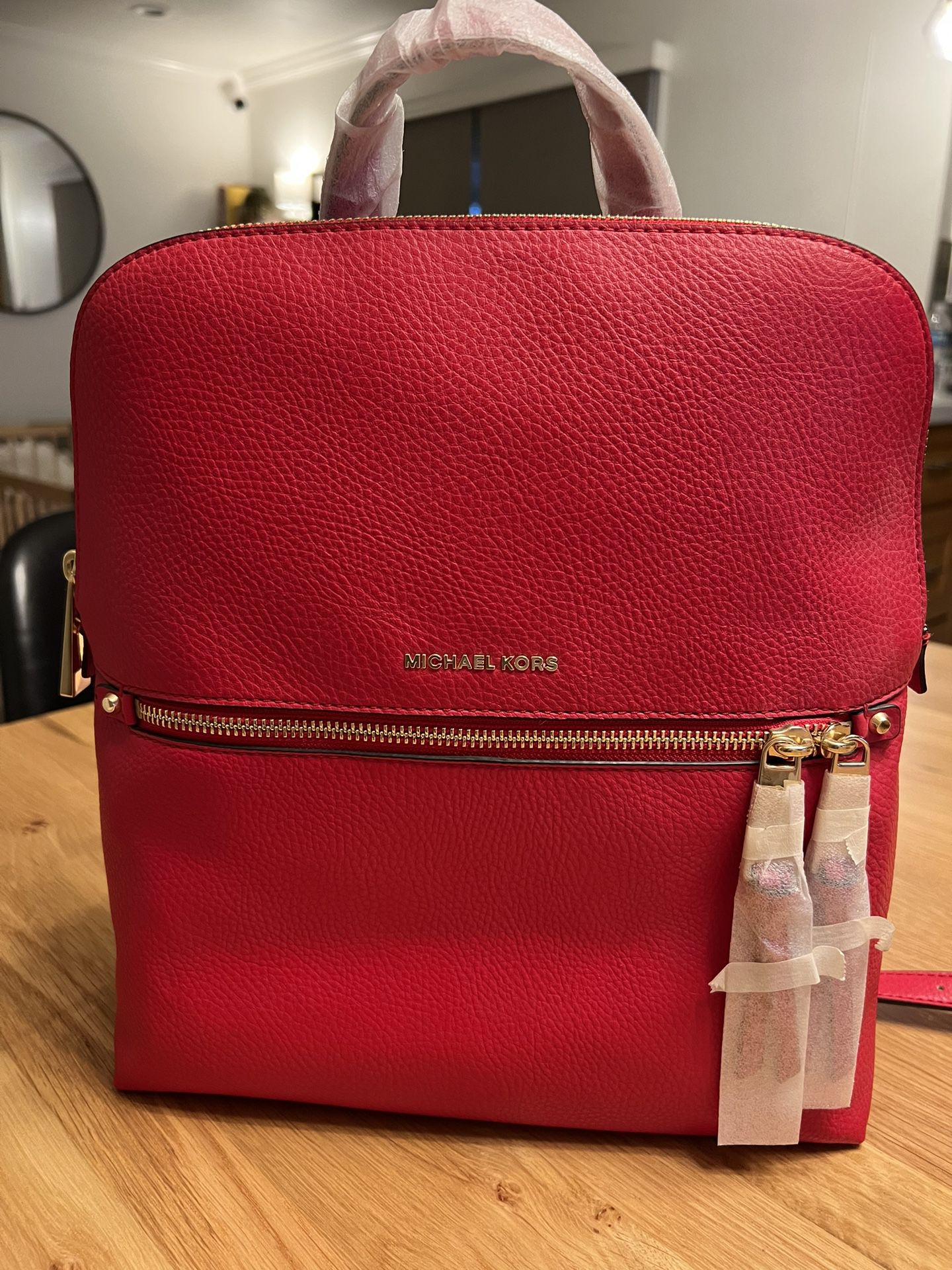 Red leather Michael Kors Backpack for Sale in Chino Hills, CA - OfferUp