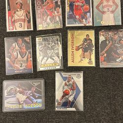 NBA Basketball Allen Iverson 10 Card Lot With Rookie, Philadelphia Sixers (RC)