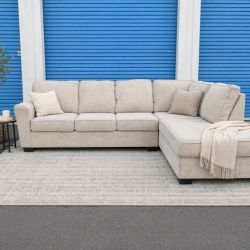 Light Beige Sectional Couch Sofa