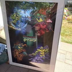 Teenage Mutant Ninja Turtles LARGE Framed Poster From 2003 Y2K