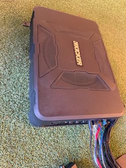 Kicker hideaway subwoofer with amp